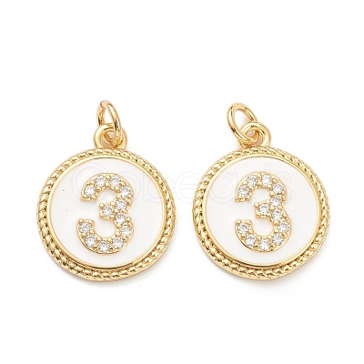 Brass Micro Pave Clear Cubic Zirconia Charms ZIRC-J040-44G-03-1
