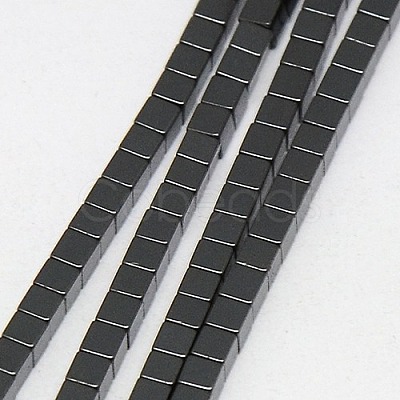 Electroplate Non-magnetic Synthetic Hematite Beads Strands G-J170A-3x3mm-03-1