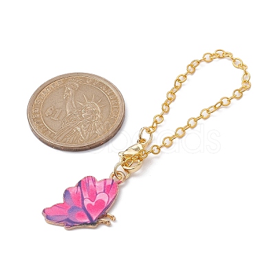 Butterfly Printed Alloy Cup Pendant Decorations HJEW-JM01345-1