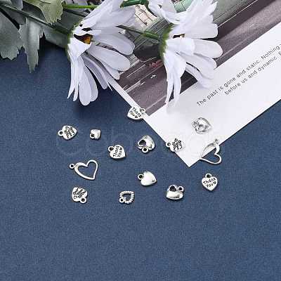 Mixed Tibetan Style Alloy Heart Pendants TIBEP-X0004-01-AS-1