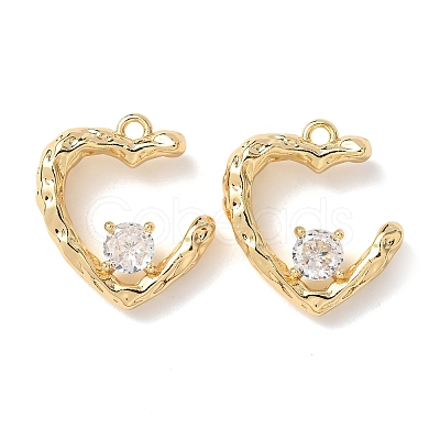 Brass Micro Pave Cubic Zirconia Pendants KK-A295-02A-G-1