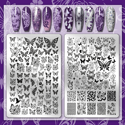 304 Stainless Steel DIY Nail Art Templates MRMJ-WH0117-005-1