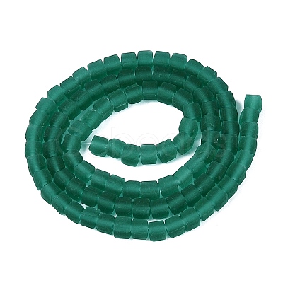 Transparent Frosted Glass Beads Strands GLAA-N072-01A-A09-1