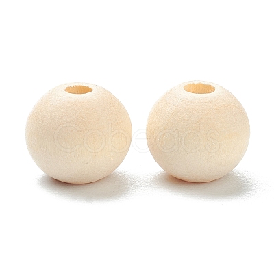 Natural Unfinished Wood Beads LS-WOOD-XCP0001-19E-1