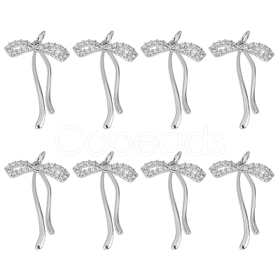 8Pcs Brass Micro Pave Cubic Zirconia Pendants KK-DR0001-46-1