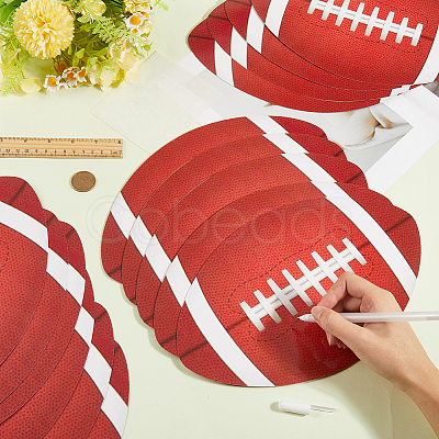 15Pcs Rugby Party Paper Cut AJEW-SP0001-30-1