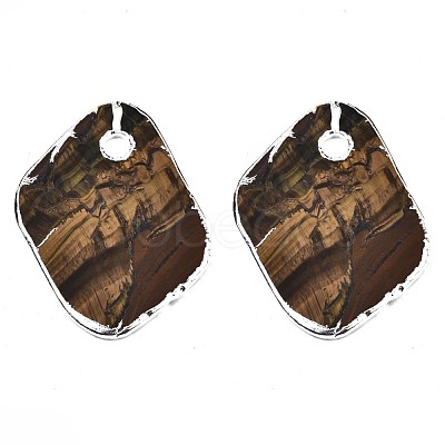 Natural Tiger Eye Pendants G-N0326-61P-1