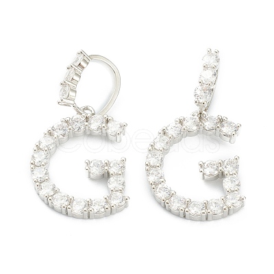 Brass Micro Pave Clear Cubic Zirconia Pendants ZIRC-J039-18P-G-1