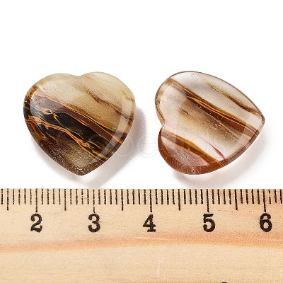 Heart Tigerskin Glass Palm Stones G-C134-06A-04-1