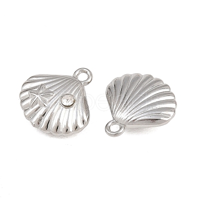 304 Stainless Steel with Crystal Rhinestone Charms RB-CBABFDA-11F-P-1