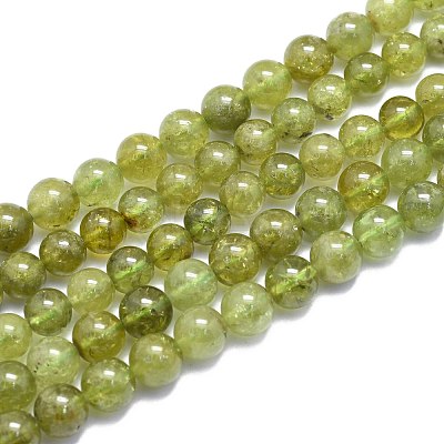 Natural Green Garnet Beads Strands G-K310-C17-8mm-1