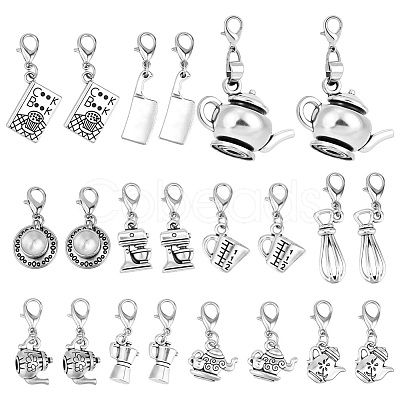 26Pcs 13 Style Alloy Pendant Decorations HJEW-PH02489-1