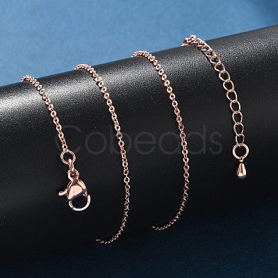 Brass Cable Chain Necklaces Making MAK-P011-01RG-1