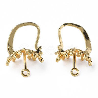 Brass Hoop Earring Findings with Latch Back Closure KK-N233-375-1