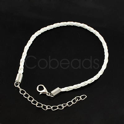 Trendy Braided Imitation Leather Bracelet Making BJEW-S076-003-1