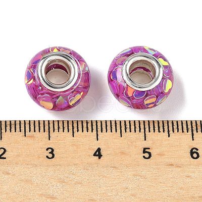 Transparent Resin Rondelle European Beads RESI-S023-10-1