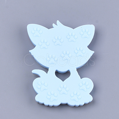 Food Grade Eco-Friendly Silicone Kitten Cabochons SIL-T052-08D-1