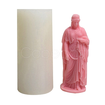 3D Buddhist Woman DIY Food Grade Silicone Statue Candle Molds PW-WG89310-01-1