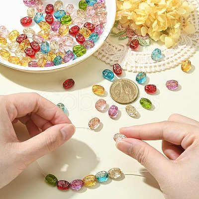 100Pcs Transparent Glass Beads Strands GLAA-CJ0002-10-1