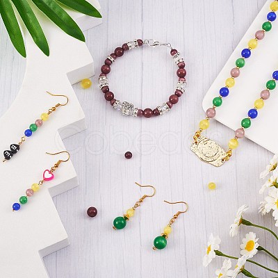 DIY Round Cat Eye Beads Bracelet Making Kit DIY-SZ0006-56D-1