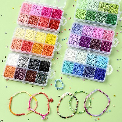 DIY Round Glass Beads Bracelet Making Kits SEED-YW0002-64A-1