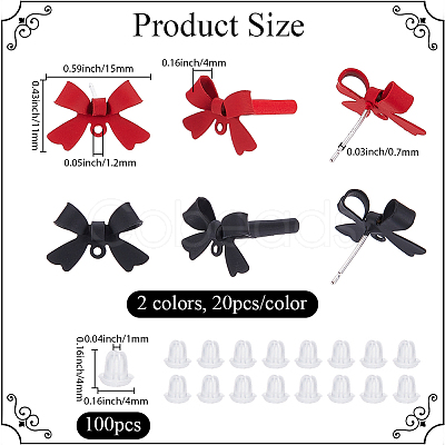 40Pcs 2 Colors Alloy Stud Earring Findings EJEW-SP0001-23-1