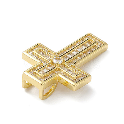 Rack Plating Brass Micro Pave Cubic Zirconia Pendants KK-H443-10G-1