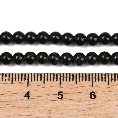 Natural Obsidian Round Beads Strands G-E329-4mm-37-1