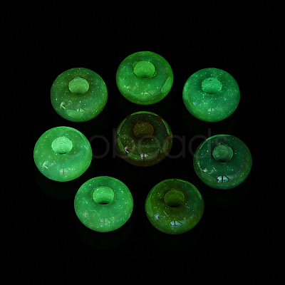 UV Plating Luminous Opaque Acrylic European Beads X-OACR-N154-04-1