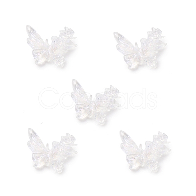 Butterfly with Flower Transparent Resin Cabochons FIND-L019-06A-1