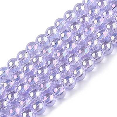 Electroplate Transparent Glass Beads Strands GLAA-T032-T4mm-AB01-1