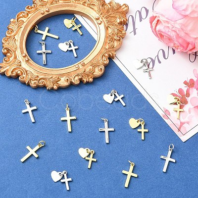 8Pcs 4 Styles Rack Plating Brass Pendants KK-YW0004-10-1