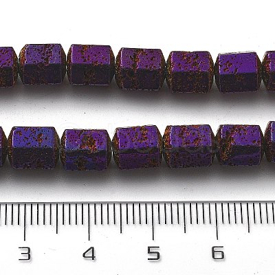 Electroplated Natural Lava Rock Beads Strands G-A251-A01-01I-1
