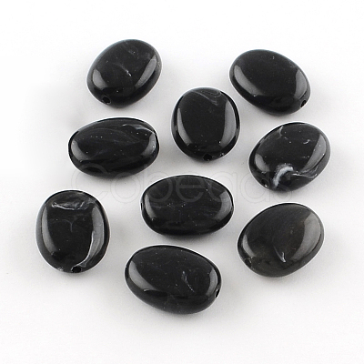 Oval Imitation Gemstone Acrylic Beads OACR-R047-01-1