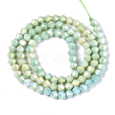 Anti-Tarnish Electroplate Bicone Glass Beads Strands EGLA-T021-4mm-16-09-1