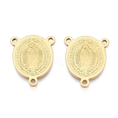 Ion Plating(IP) 201 Stainless Steel Rosary Center Connector Charms X-STAS-T064-47G-1