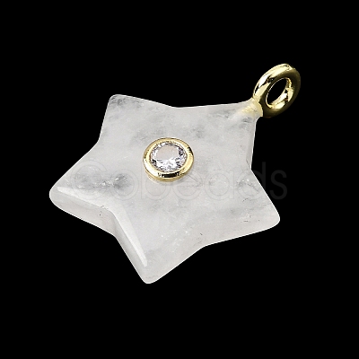 Natural Quartz Crystal Pendants G-Z157-01G-11-1