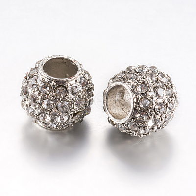Alloy Rhinestone European Beads PALLOY-F200-03B-1