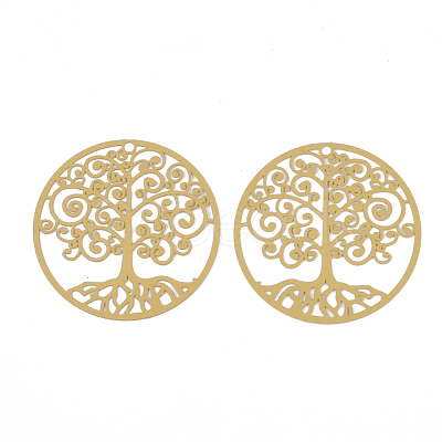 430 Stainless Steel Filigree Pendants STAS-T042-06D-1