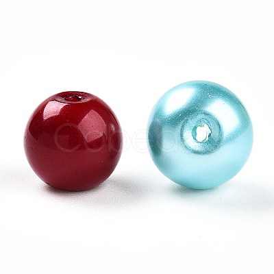 Baking Painted Pearlized Glass Pearl Beads HY-Q003-10mm-M01-1