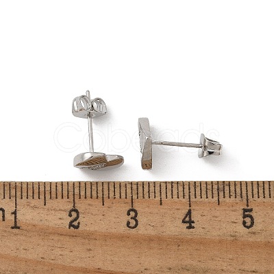 Rack Plating Brass Micro Pave Clear Cubic Zirconia Stud Earrings EJEW-K299-01P-X-1