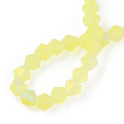 Imitate Austrian Crystal Bicone Frosted Glass Beads Strands GLAA-F029-TM3mm-A21-1