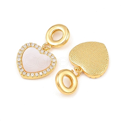 Brass Micro Pave Clear Cubic Zirconia European Charms KK-Z140-26G-1