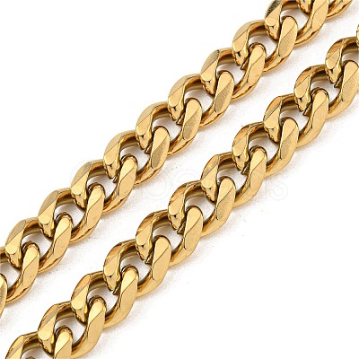 PVD Vacuum Plating 201 Stainless Steel Curb Chain Necklaces NJEW-Q336-11B-G-1