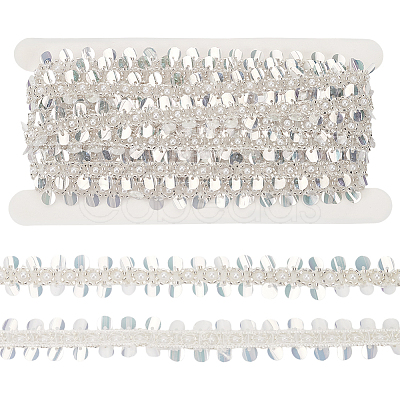 5 Yards Paillette with Glass Seed Bead Ribbons OCOR-BC0007-67B-1