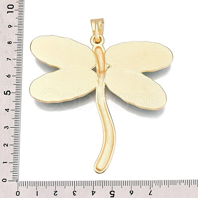 Dragonfly Rack Plating Alloy Pave Resin Big Pendants FIND-N005-48G-1