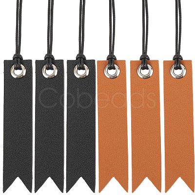 8Pcs 2 Colors Leather Bookmarks AJEW-CP0007-57-1