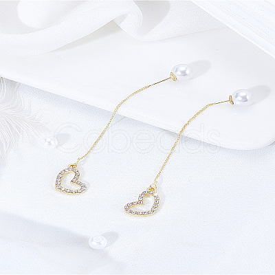 1 Pair Zinc Alloy Rhinestones Ear Thread EJEW-LP0007-040-1