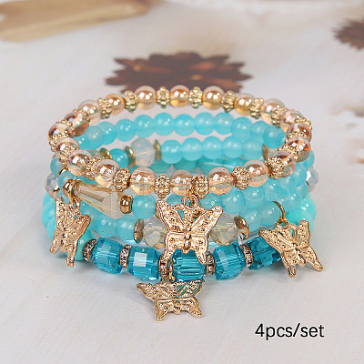 Boho Style Wood Beaded Stretch Bracelet Sets for Women WGE3C3B-39-1
