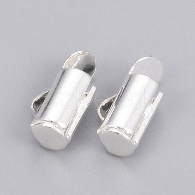 Brass Slide On End Clasp Tubes KK-Q747-11A-S-1